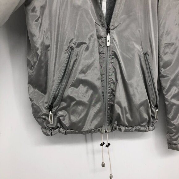 Versace Sport  silver hooded windbreaker cropped drawstring hem womens SP - Picture 11 of 15